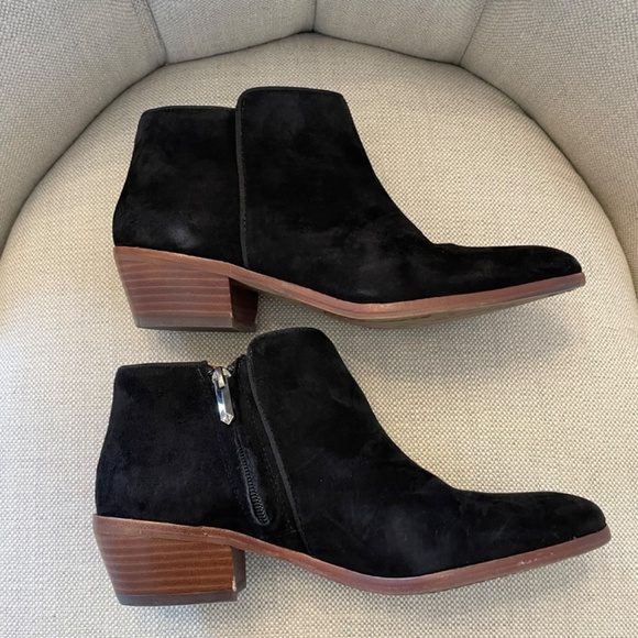 Sam Edelman Size US 8 Wide - EU38 Petty Black Suede Ankle Boots - Picture 7 of 13